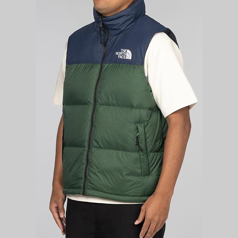 1996 Retro Nuptse Vest - Pine Needle/Summit Navy - Image 2