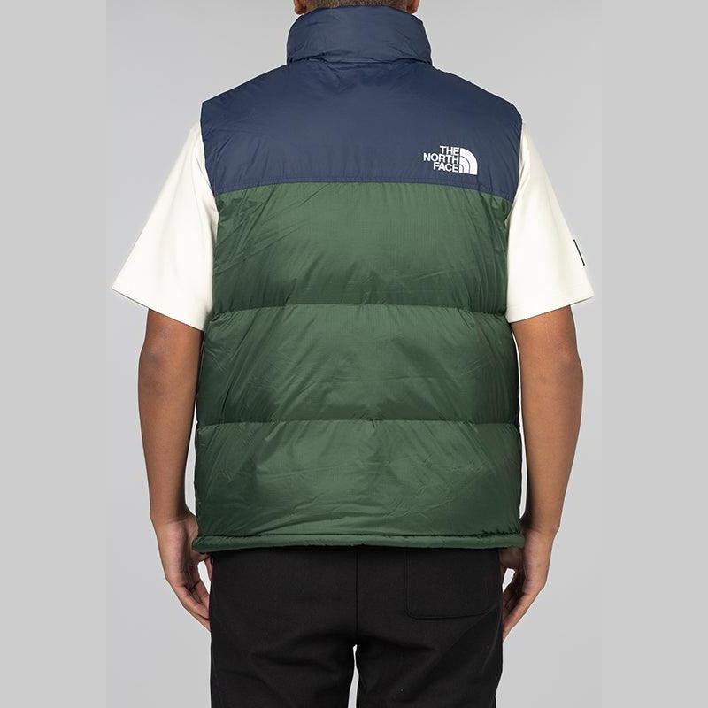 1996 Retro Nuptse Vest - Pine Needle/Summit Navy - Image 4