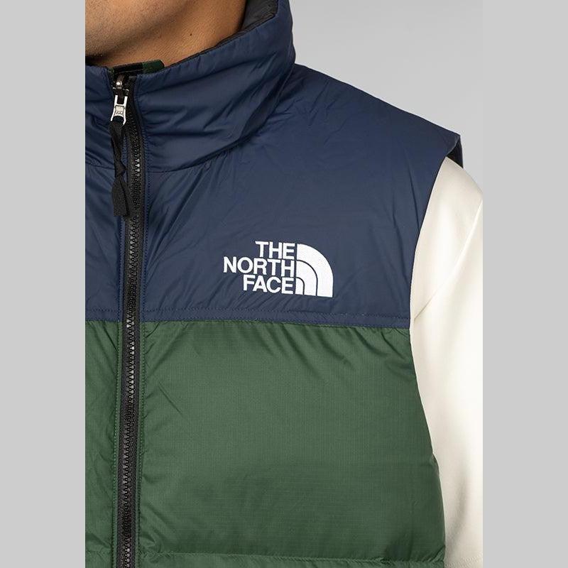 1996 Retro Nuptse Vest - Pine Needle/Summit Navy - Image 7