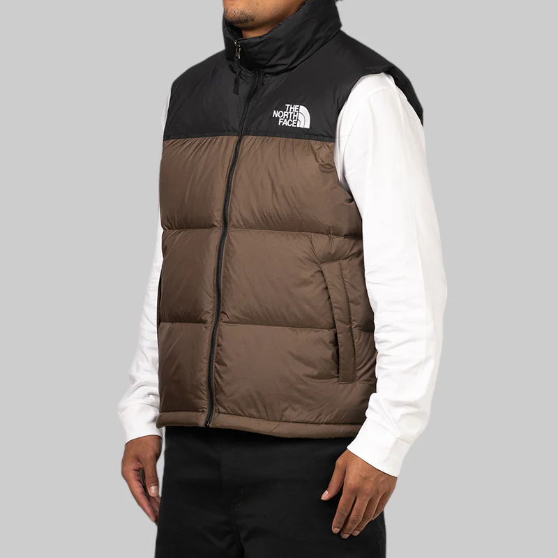 1996 Retro Nuptse Vest - Smokey Brown/TNF Black - Image 2