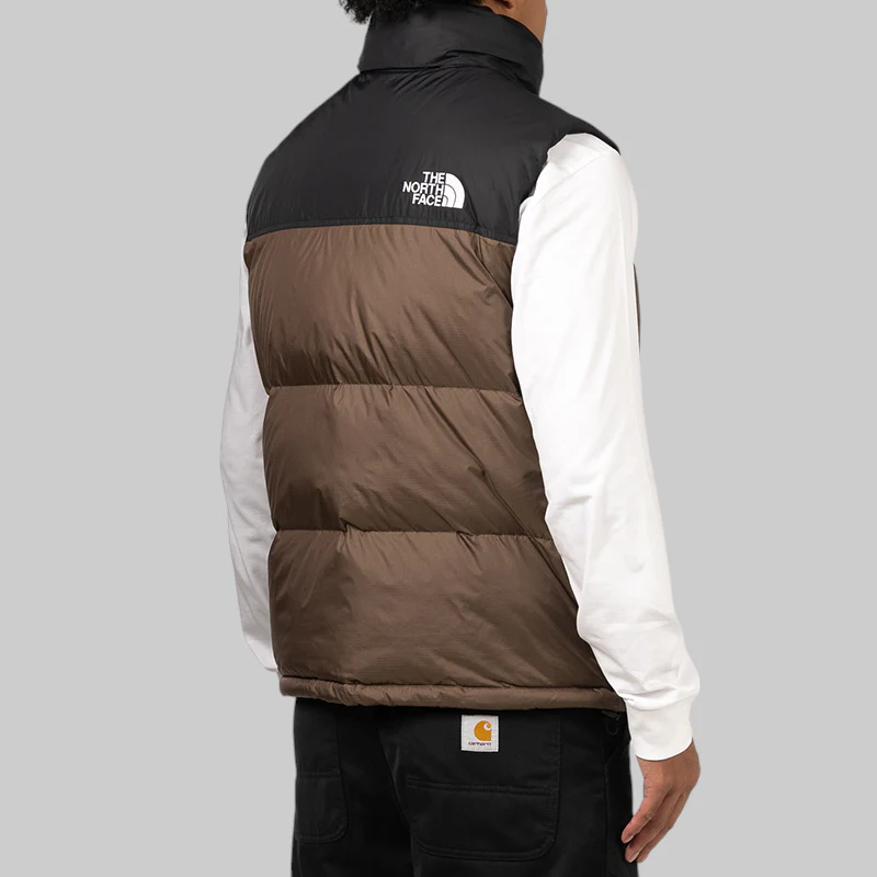1996 Retro Nuptse Vest - Smokey Brown/TNF Black - Image 5