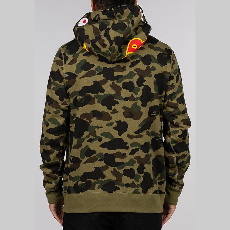 1st Camo 2nd Shark Full Zip Hoodie - Green - Image 6