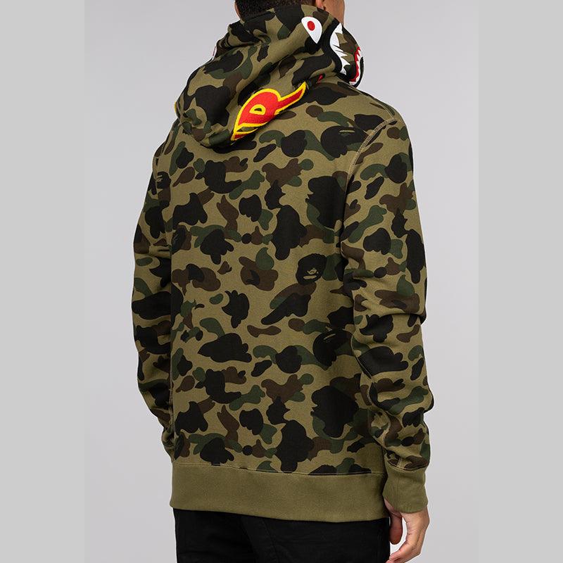 1st Camo 2nd Shark Full Zip Hoodie - Green - Image 7