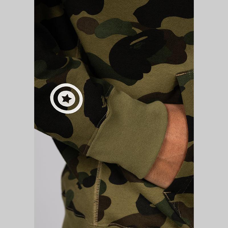 1st Camo 2nd Shark Full Zip Hoodie - Green - Image 8