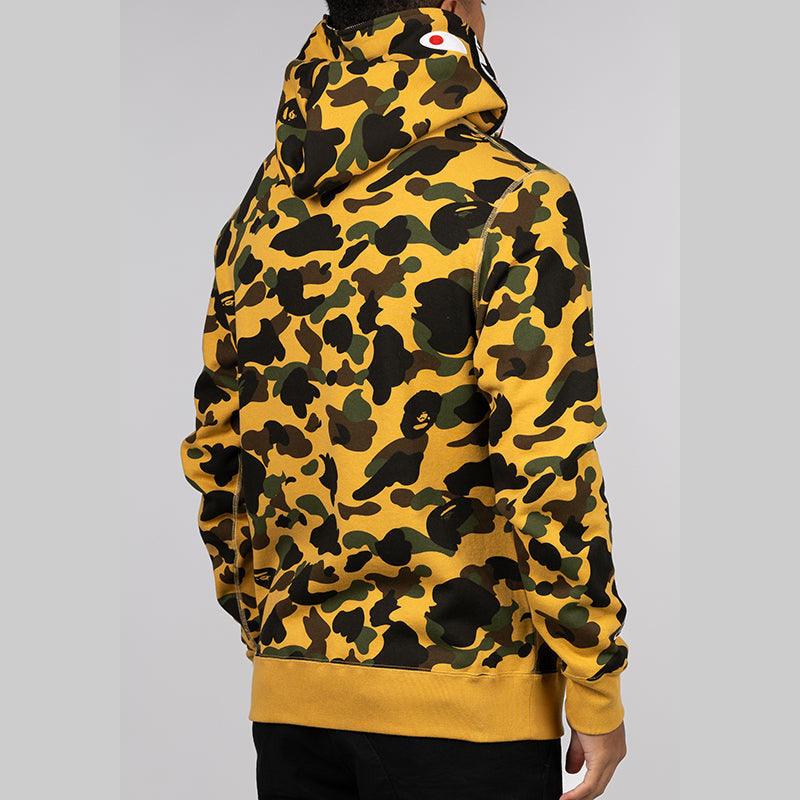 1st Camo 2nd Shark Full Zip Hoodie - Yellow - Image 5