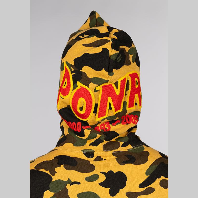 1st Camo 2nd Shark Full Zip Hoodie - Yellow - Image 9