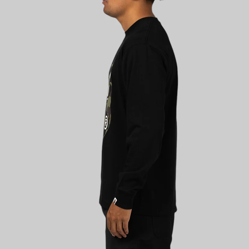 1st Camo Big Ape Head Long Sleeve - Black/Green - Image 2