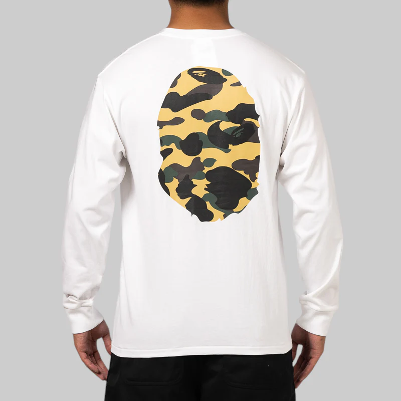1st Camo Big Ape Head Long Sleeve - White/Yellow - Image 3
