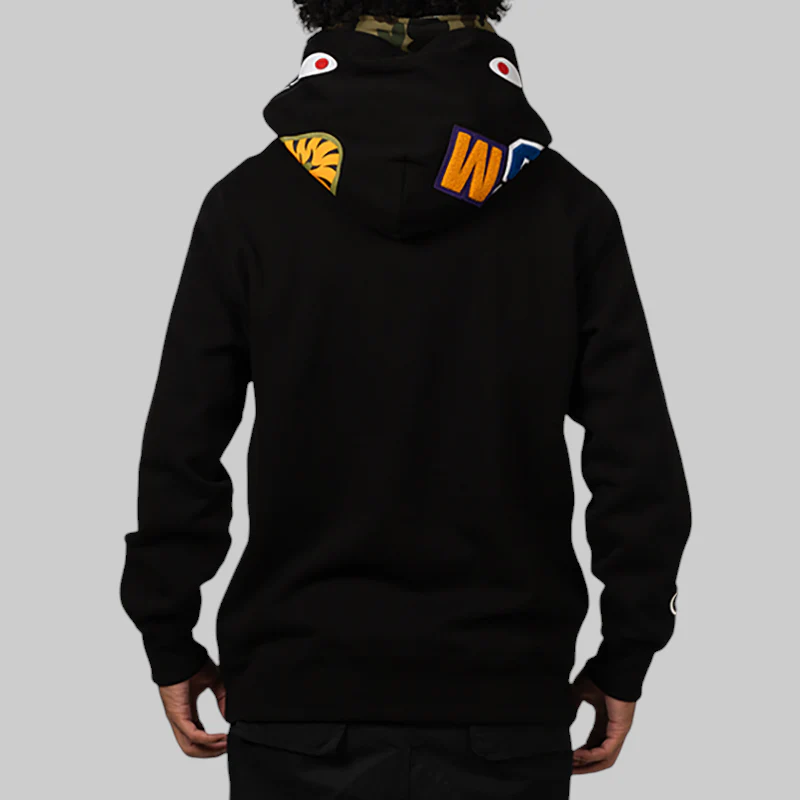 1st Camo Shark Full Zip Double Hoodie - Black - Image 6