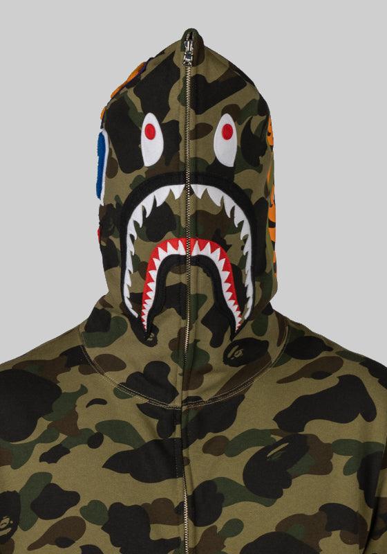 1st Camo Shark Full Zip Hoodie - Green - Image 2