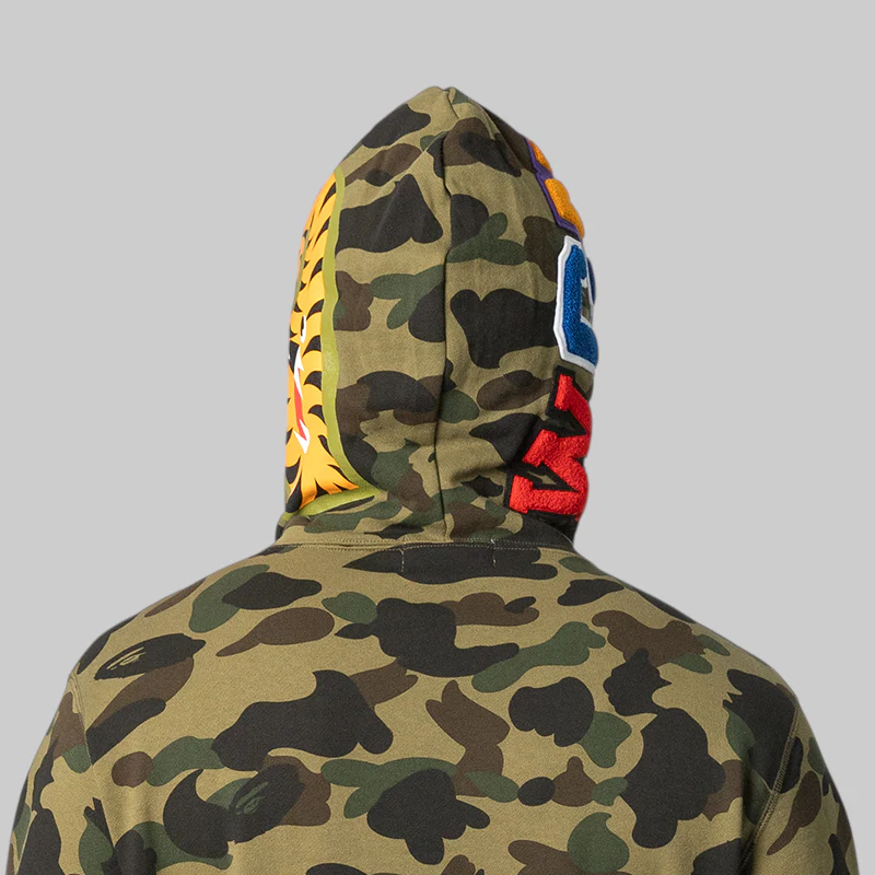 1st Camo Shark Full Zip Hoodie - Green - Image 7