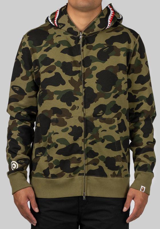 1st Camo Shark Full Zip Hoodie - Green - Image 3