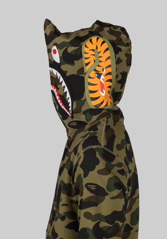 1st Camo Shark Full Zip Hoodie - Green - Image 7
