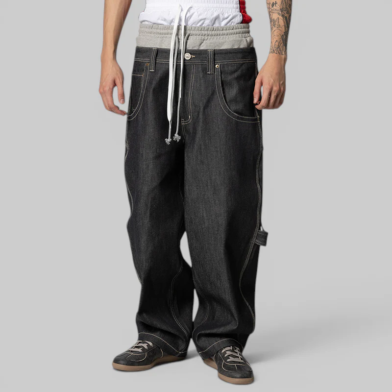 3 Layered Denim Pant - Indigo Blue