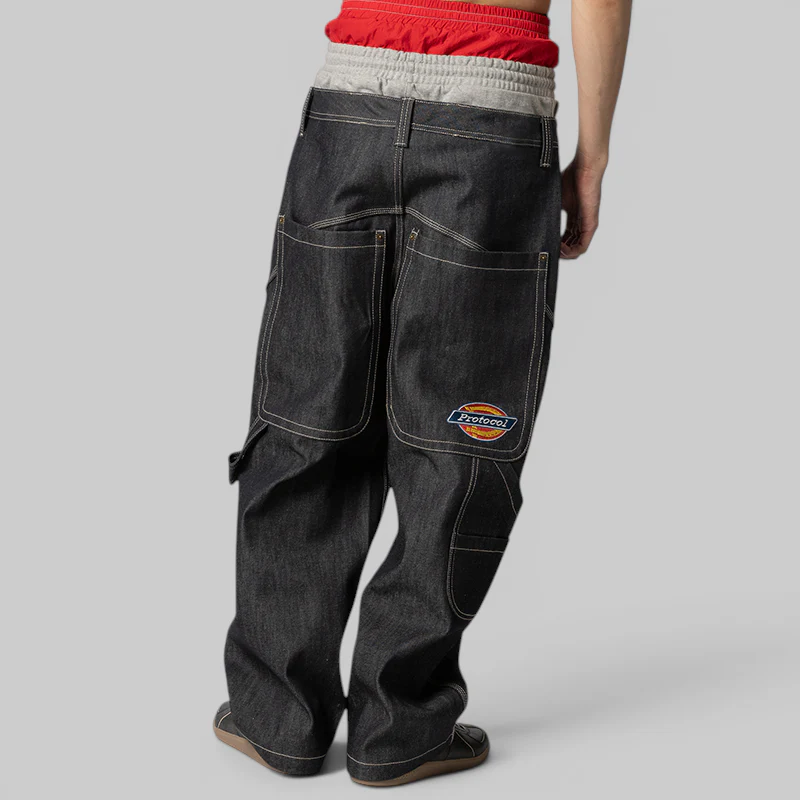 3 Layered Denim Pant - Indigo Blue - Image 4