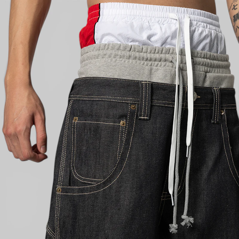 3 Layered Denim Pant - Indigo Blue - Image 7
