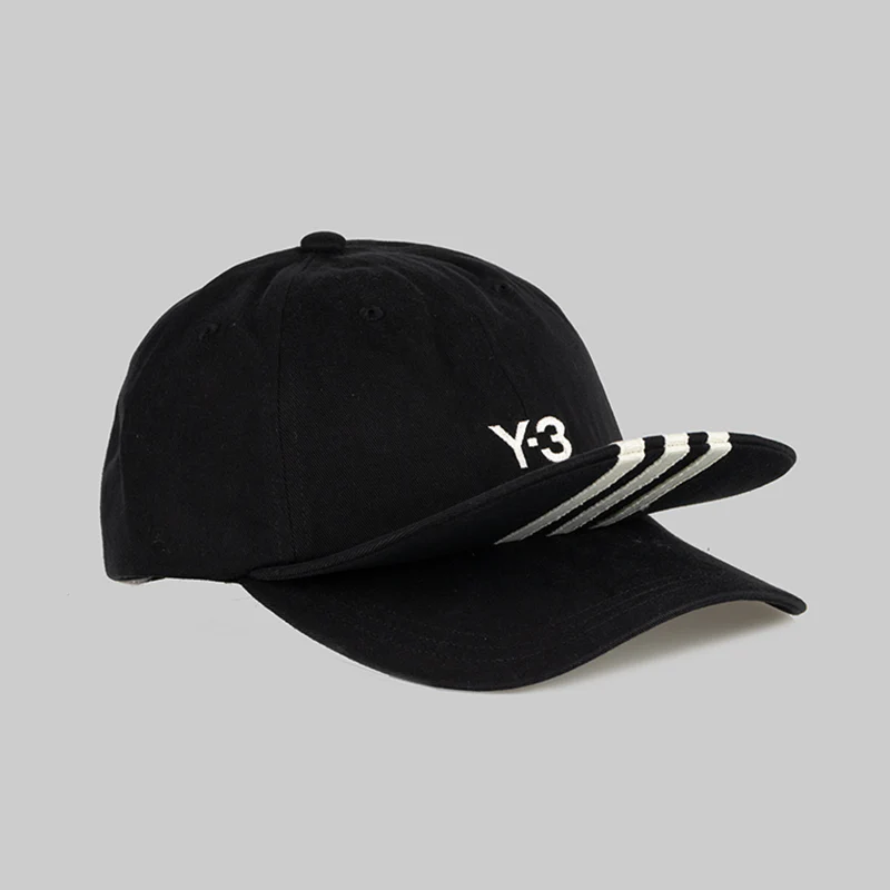 3-Stripe 'Double Brim' Cap - Black - Image 2