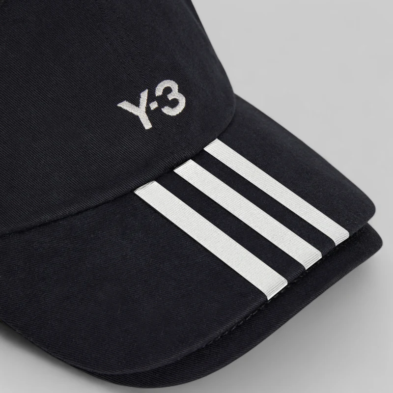 3-Stripe 'Double Brim' Cap - Black - Image 4