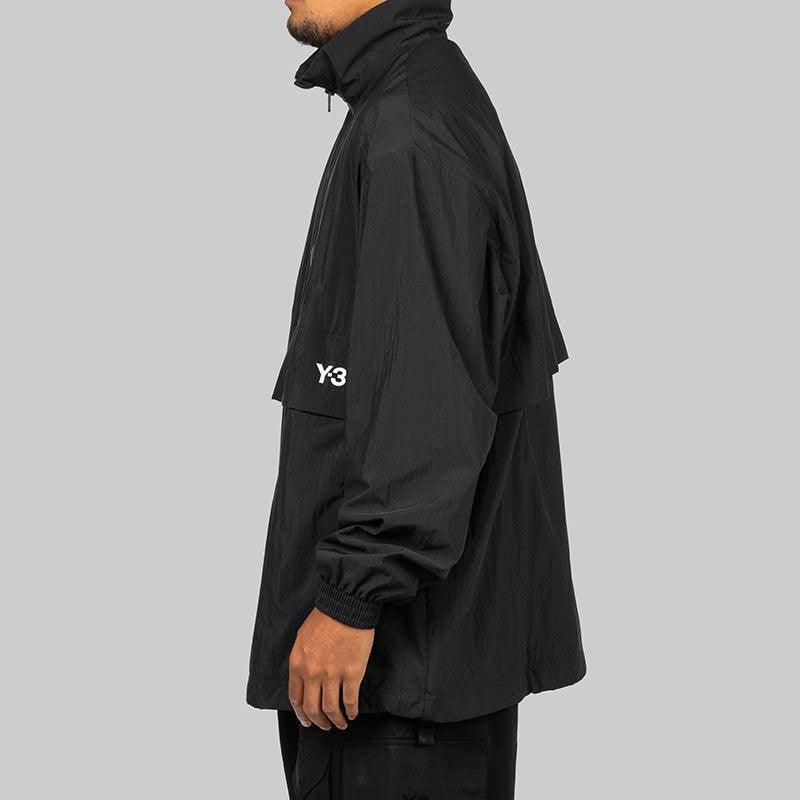 3 Stripes Nylon Half Zip - Black - Image 3