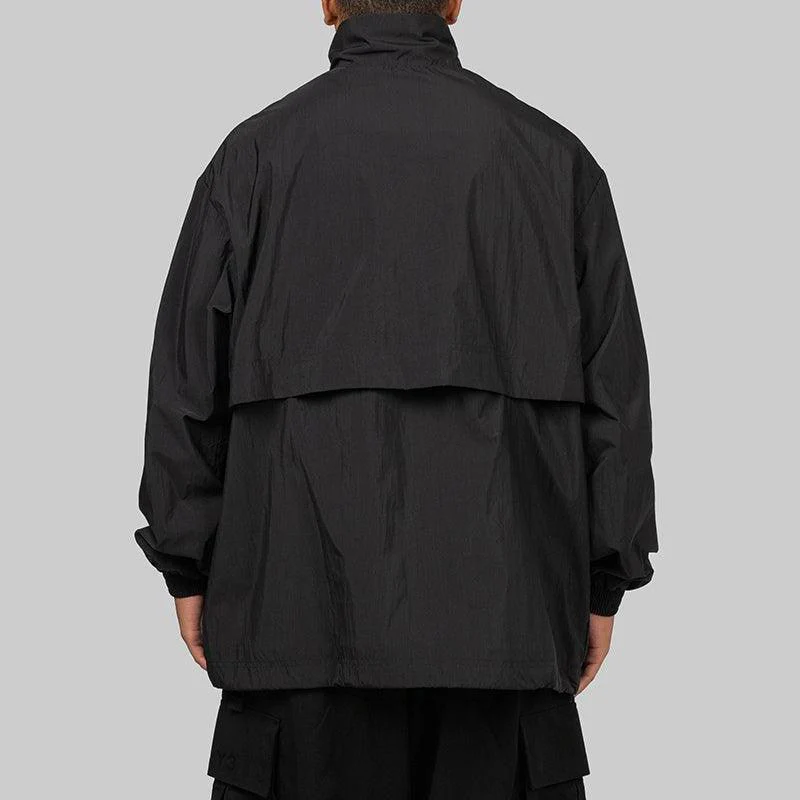 3 Stripes Nylon Half Zip - Black - Image 4