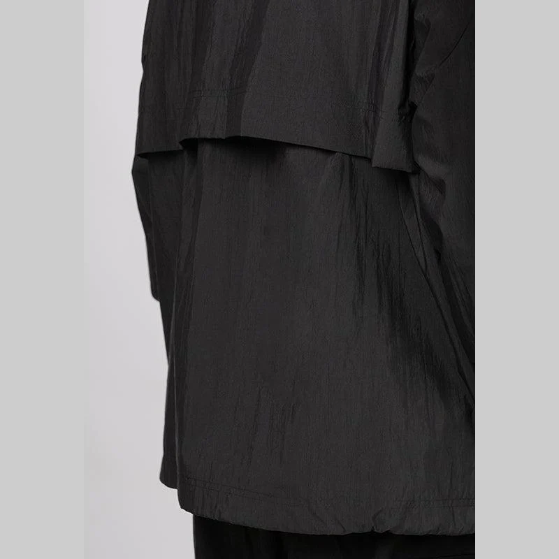 3 Stripes Nylon Half Zip - Black - Image 9