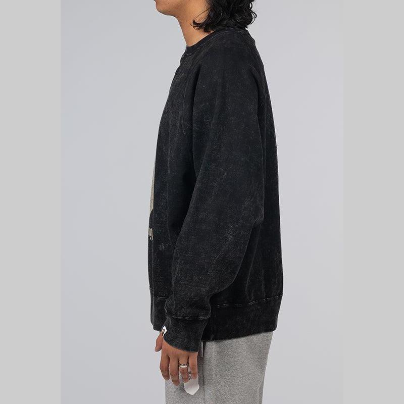 A Bathing Ape Overdye Relaxed Fit Crew - Black - Image 3