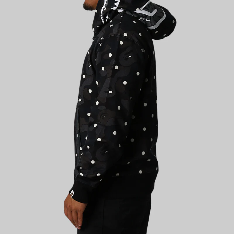 ABC Dot Shark Full Zip Hoodie - Black - Image 4