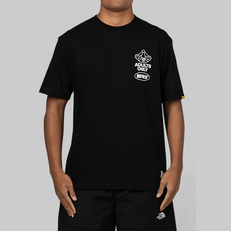 "6182" Adults Only T-Shirt - Black - Image 2