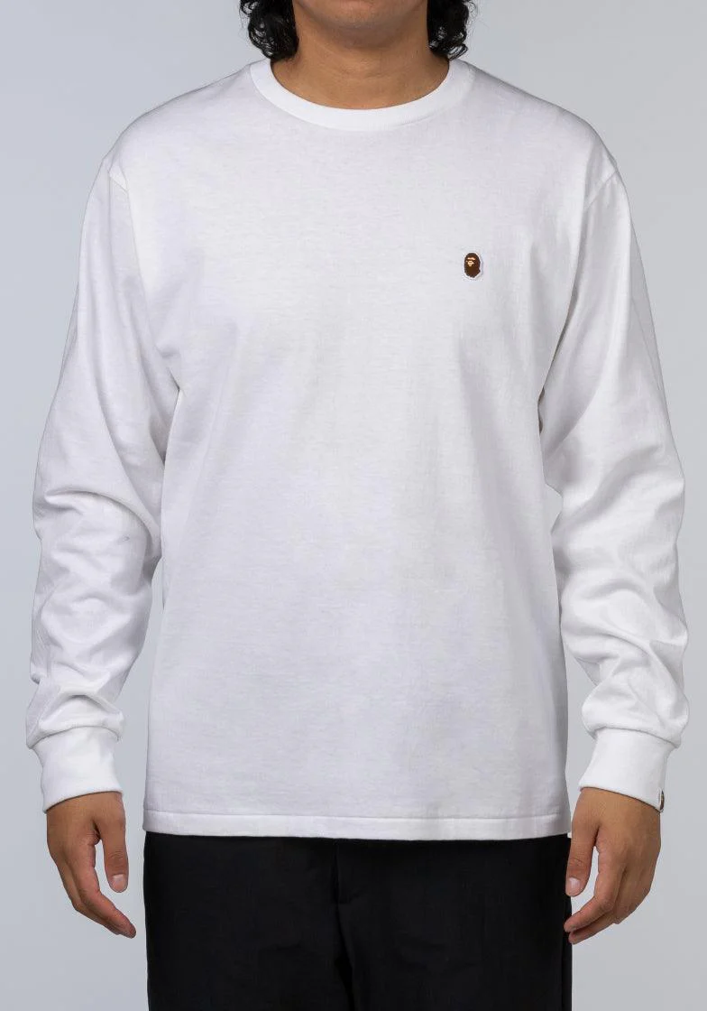 Ape Head One Point Long Sleeve - White