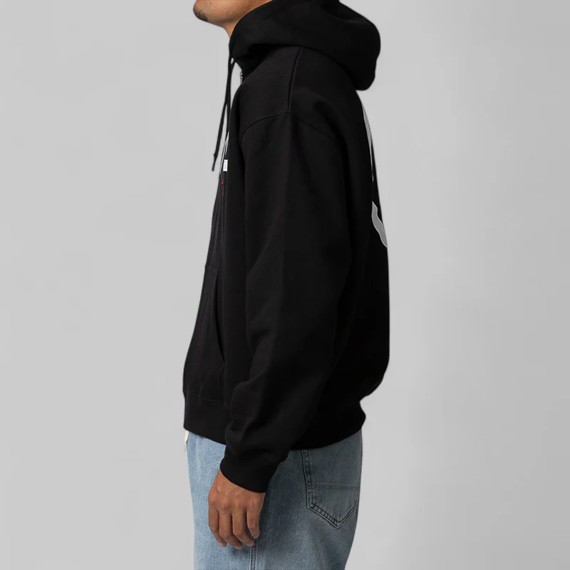 Applique Zip Thru Hoodie - Black - Image 3