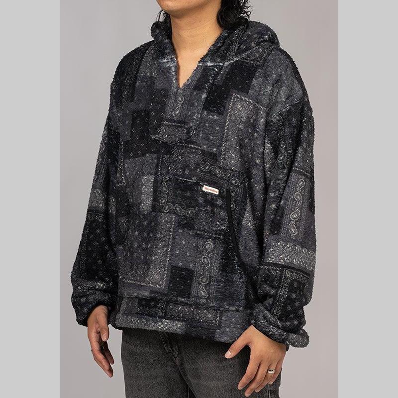 Bandana Pile Fleece Hoodie - Black - Image 3