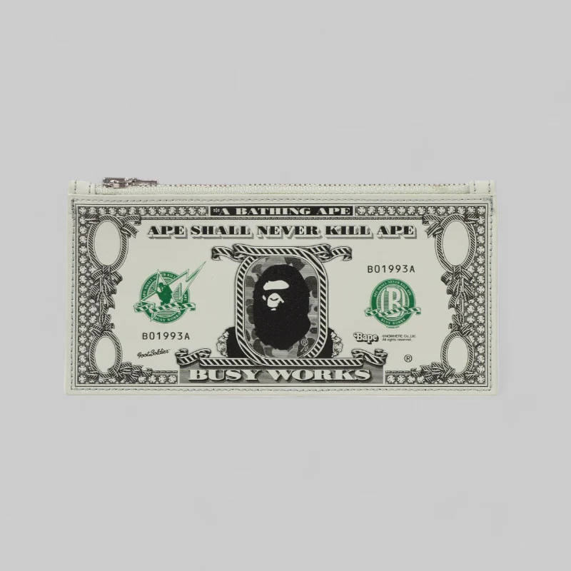 Banknote Design Pouch - Green