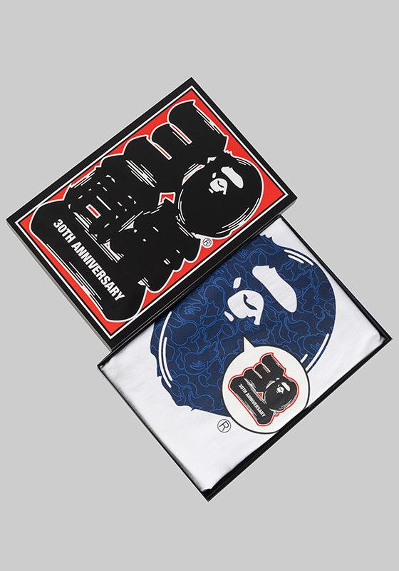 Bape 30th Anniversary Ape Head T-Shirt - White/Navy - Image 5
