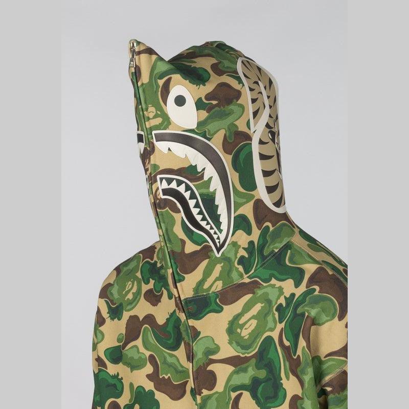 Bape Art Camo Shark Hoodie - Green