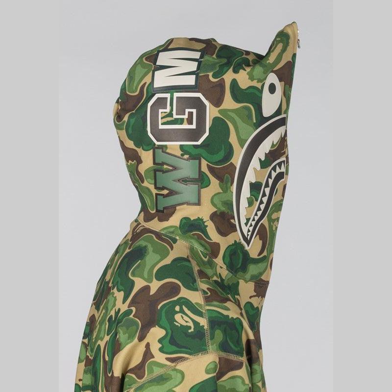 Bape Art Camo Shark Hoodie - Green - Image 7