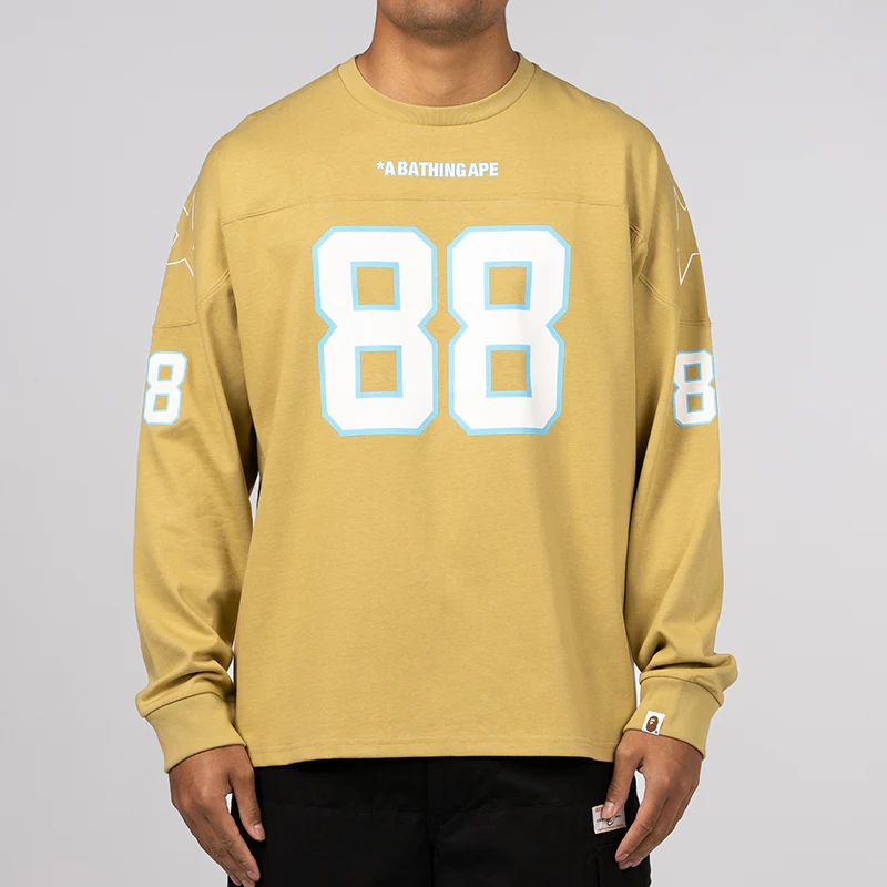 Bape Football Relaxed Fit Long Sleeve - Beige