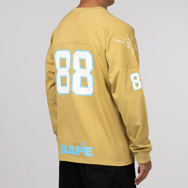 Bape Football Relaxed Fit Long Sleeve - Beige - Image 5
