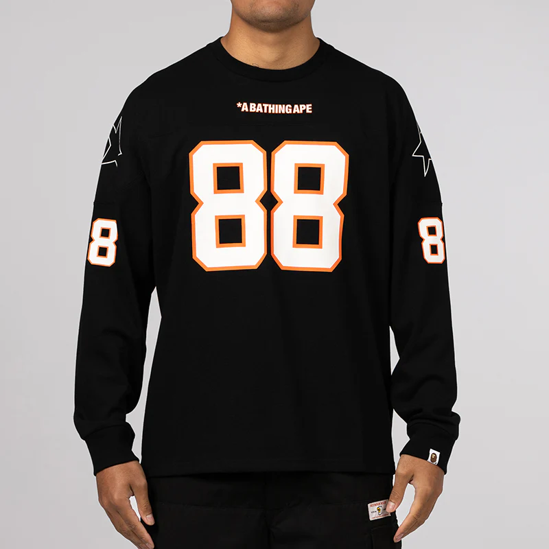 Bape Football Relaxed Fit Long Sleeve - Black