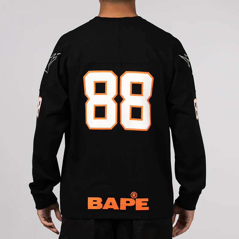 Bape Football Relaxed Fit Long Sleeve - Black - Image 4