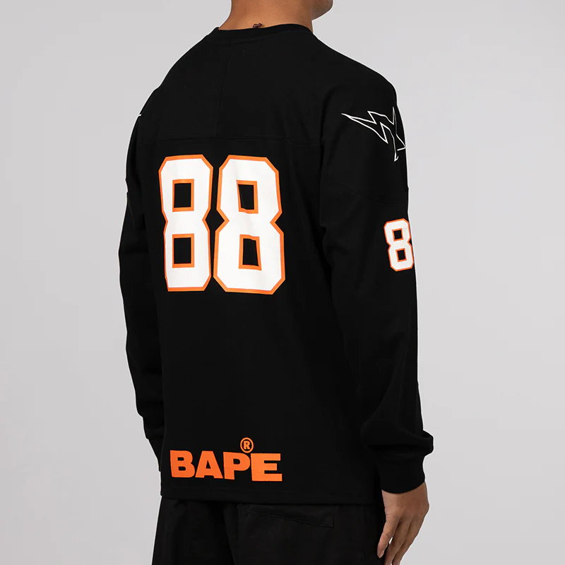 Bape Football Relaxed Fit Long Sleeve - Black - Image 5