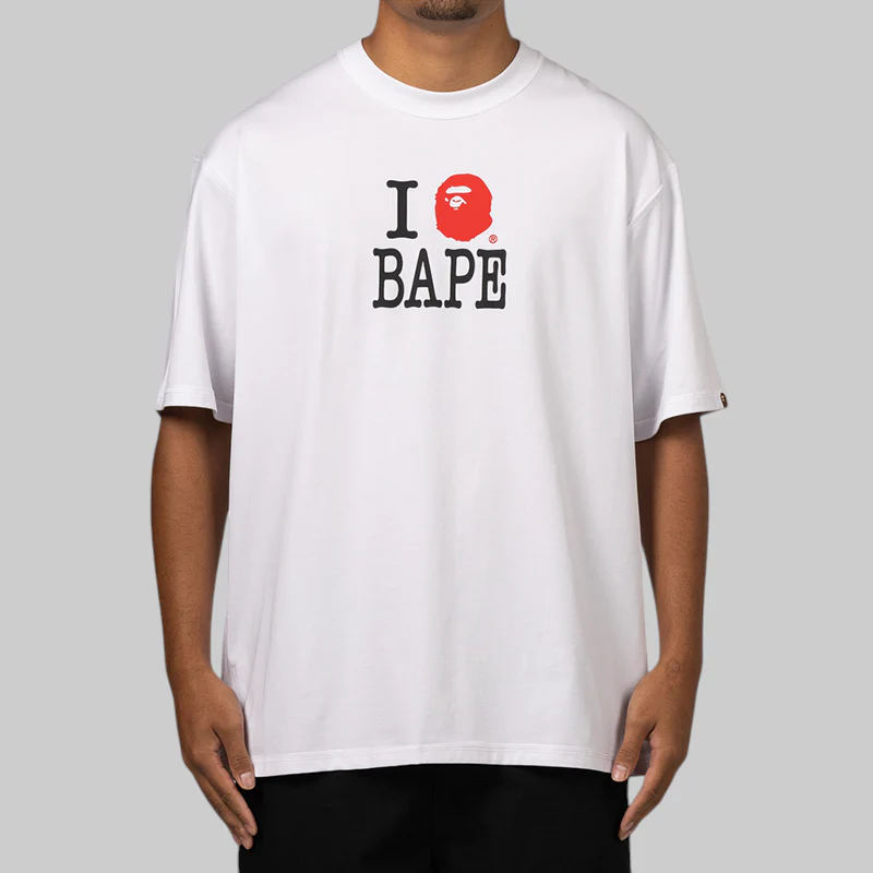 Bape Logo Inside Out Relaxed Fit T-Shirt - White