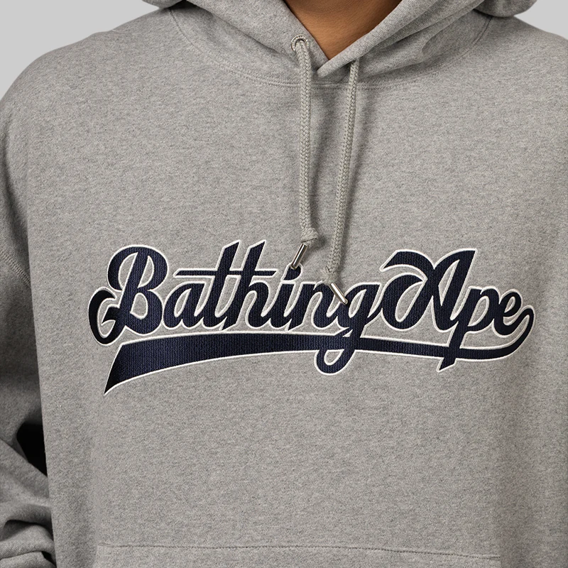 Baseball Logo Relaxed Fit Hoodie - Grey - Image 5