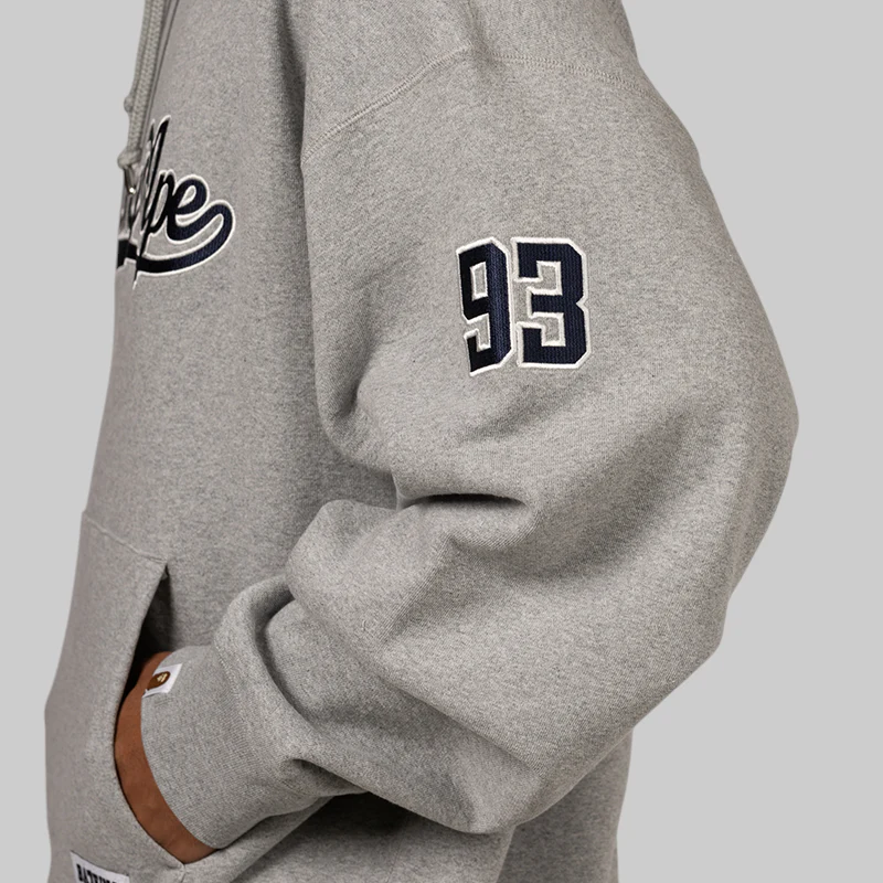 Baseball Logo Relaxed Fit Hoodie - Grey - Image 7