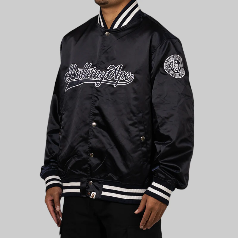 Baseball Varsity Jacket - Navy - Image 2