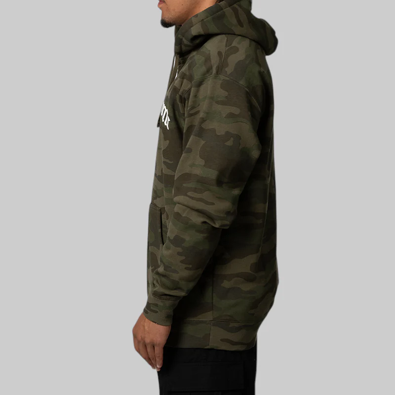 Blackletter Logo Zipped Hoodie - Camo - Image 3