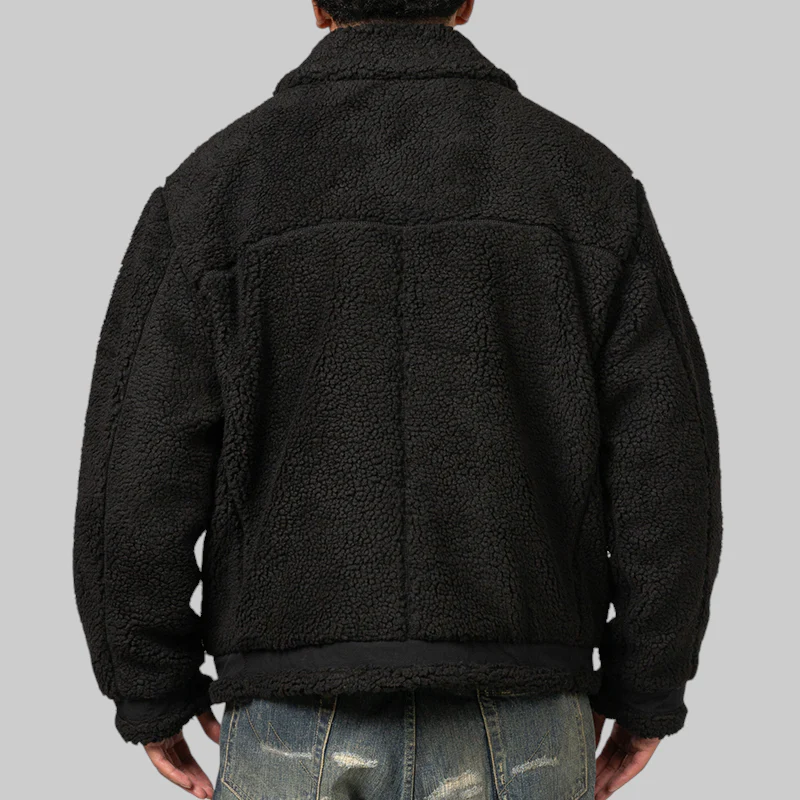 Boa Fleece B-3 Type Jacket - Black - Image 4
