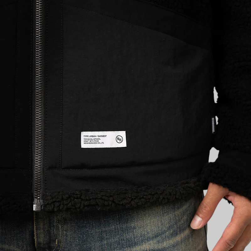 Boa Fleece B-3 Type Jacket - Black - Image 7