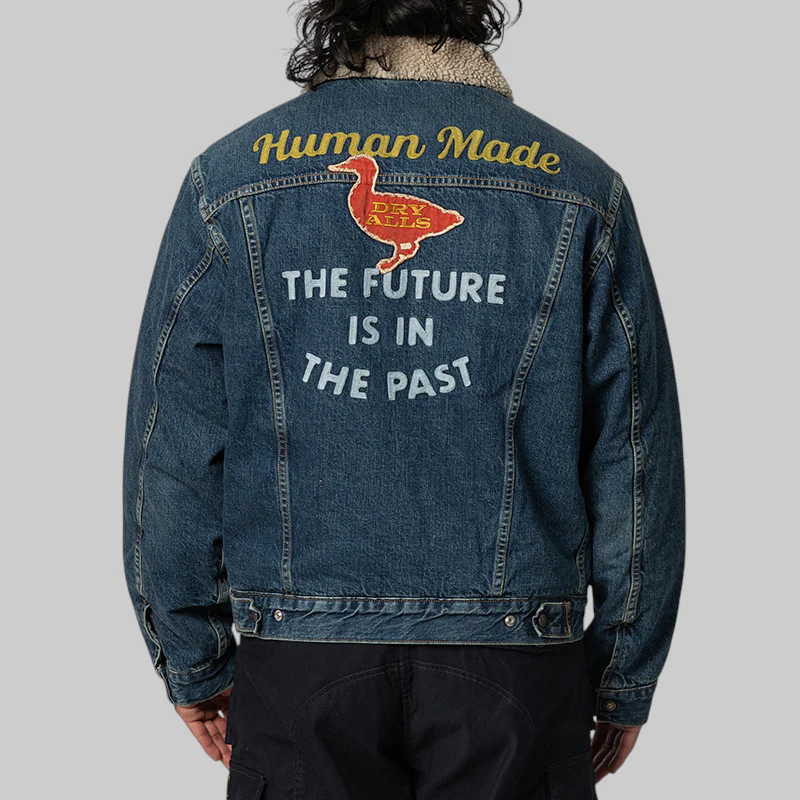 Boa Lined Denim Jacket - Indigo - Image 2