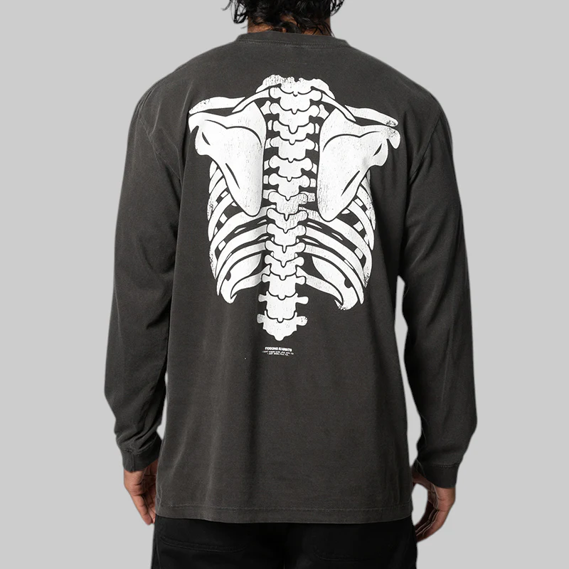 Bone Garment Dye Long Sleeve - Black - Image 3