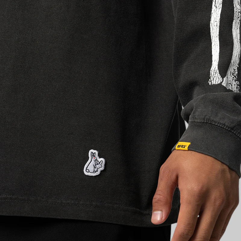 Bone Garment Dye Long Sleeve - Black - Image 4